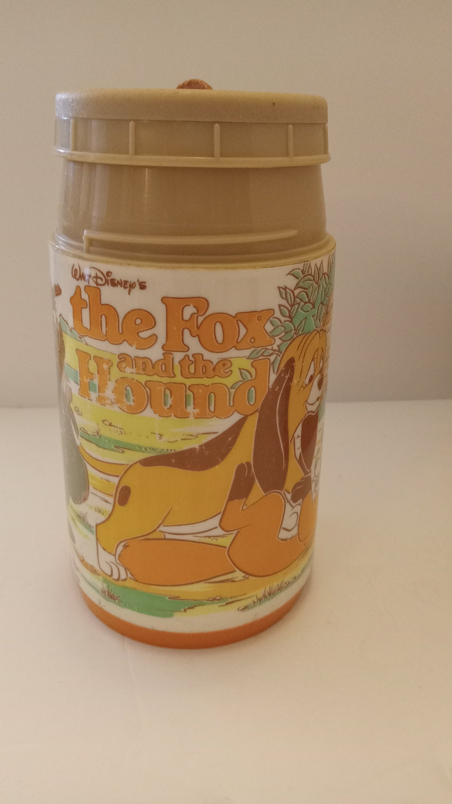 LUNCH BOX Vintage 1981 Disney Fox and the Hound Metal with Matching Thermos Set - Aladdin USED