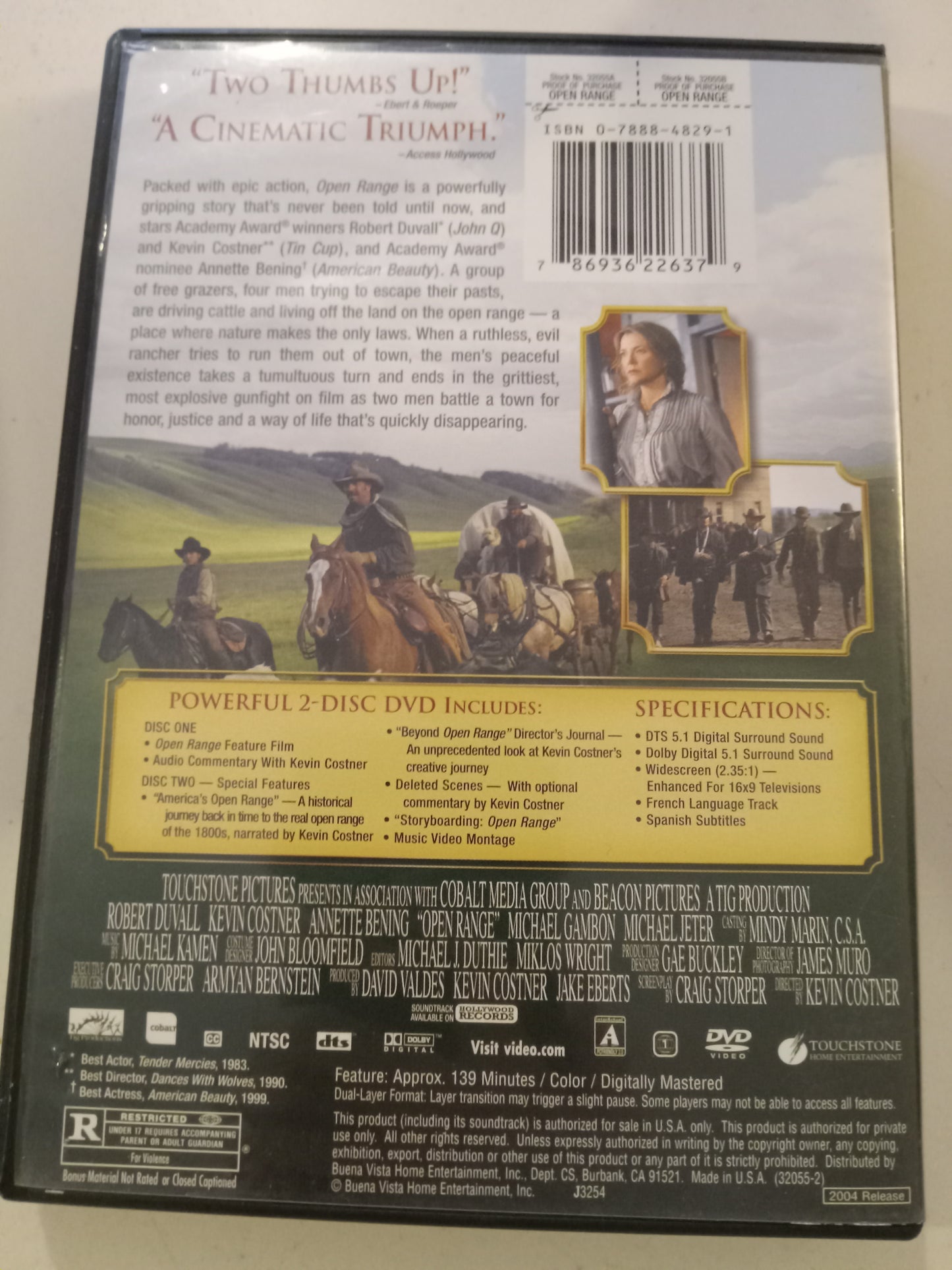 DVD: Open Range (1983, Widescreen, Rated R) Robert Duvall USED