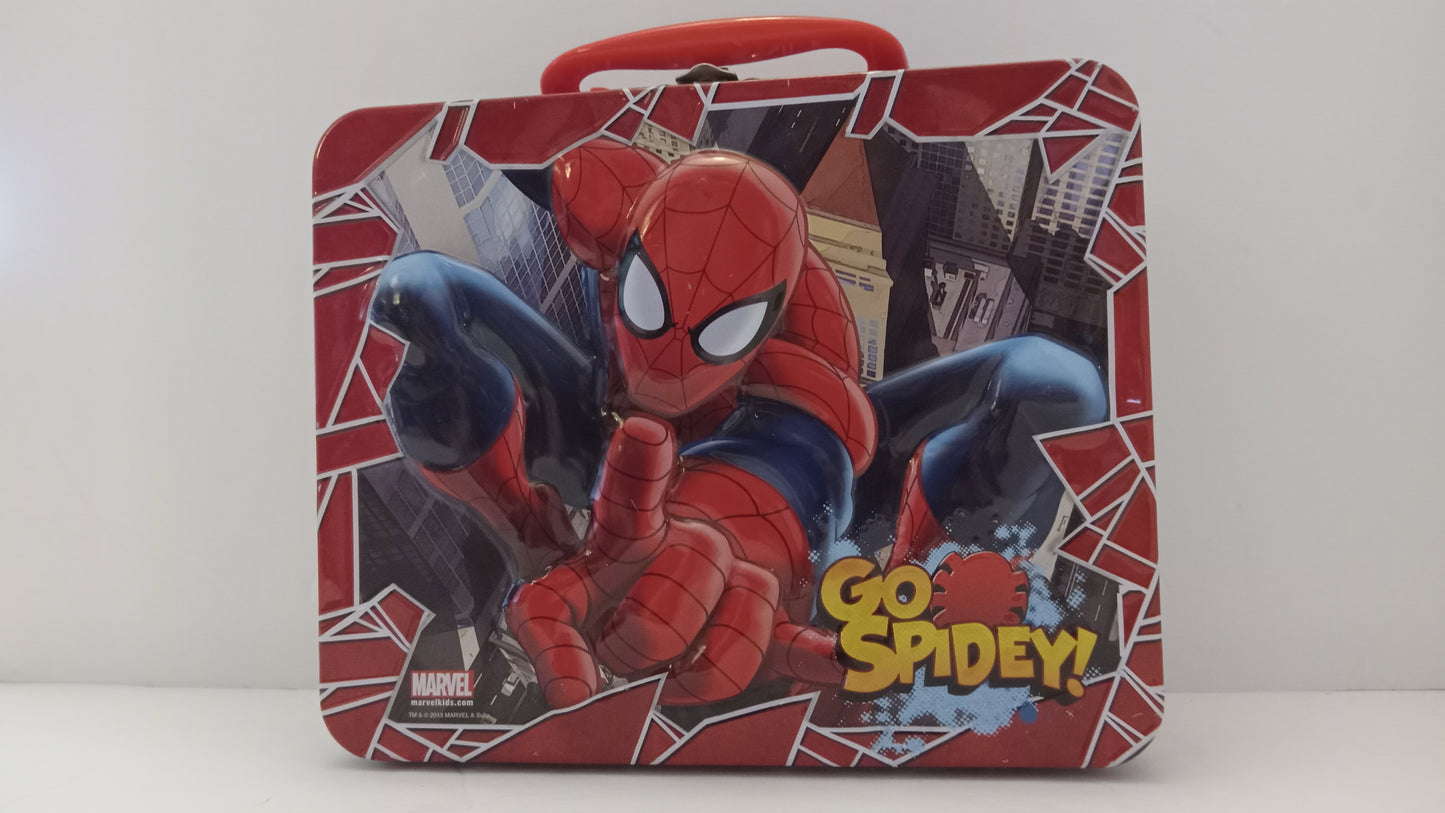 LUNCH BOX Marvel Ultimate Spider-Man "Go Spidey!" Metal Tin USED