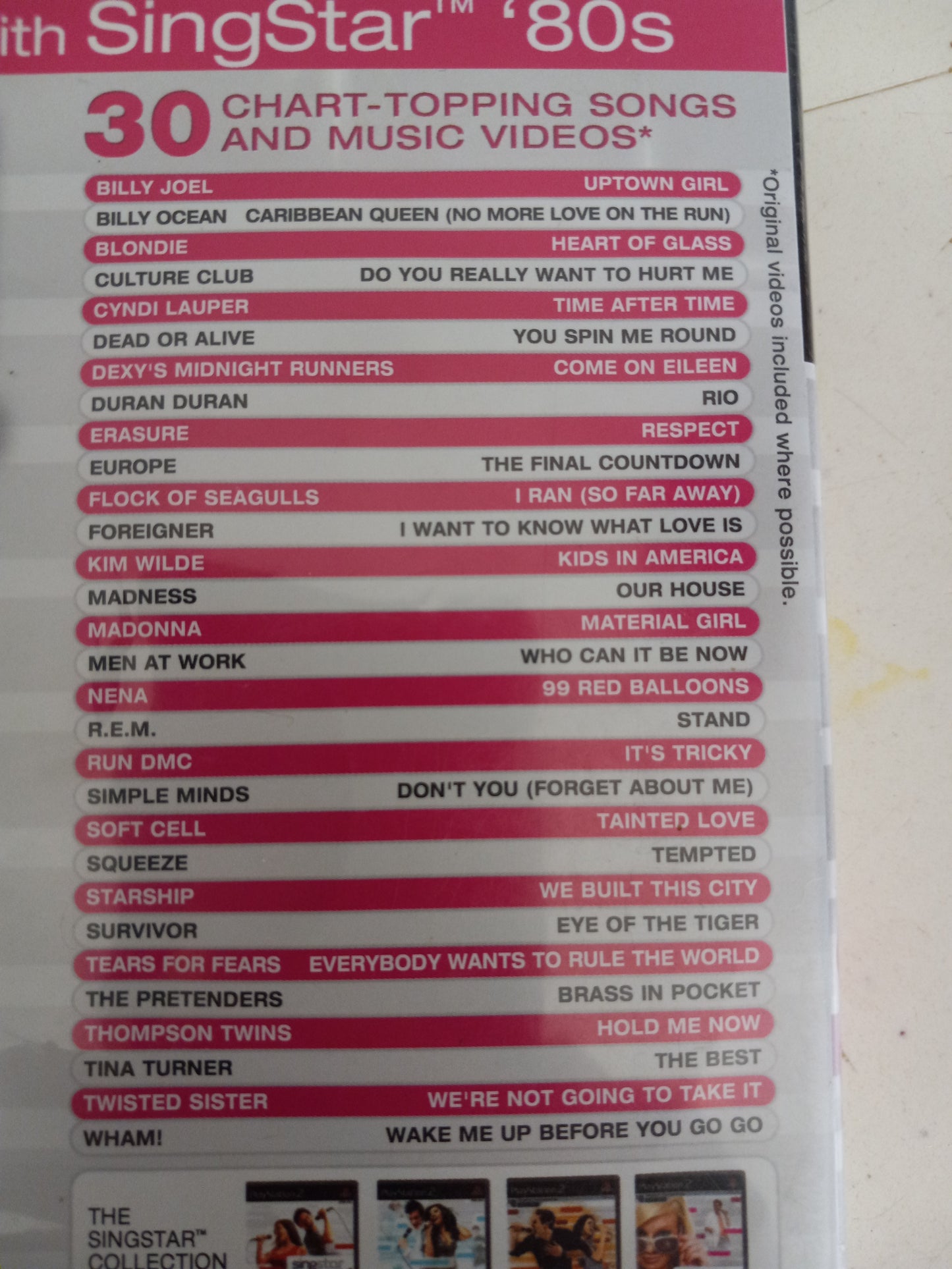 Singstar '80s Playstation 2, PS2 Video Game, Rated T, USED