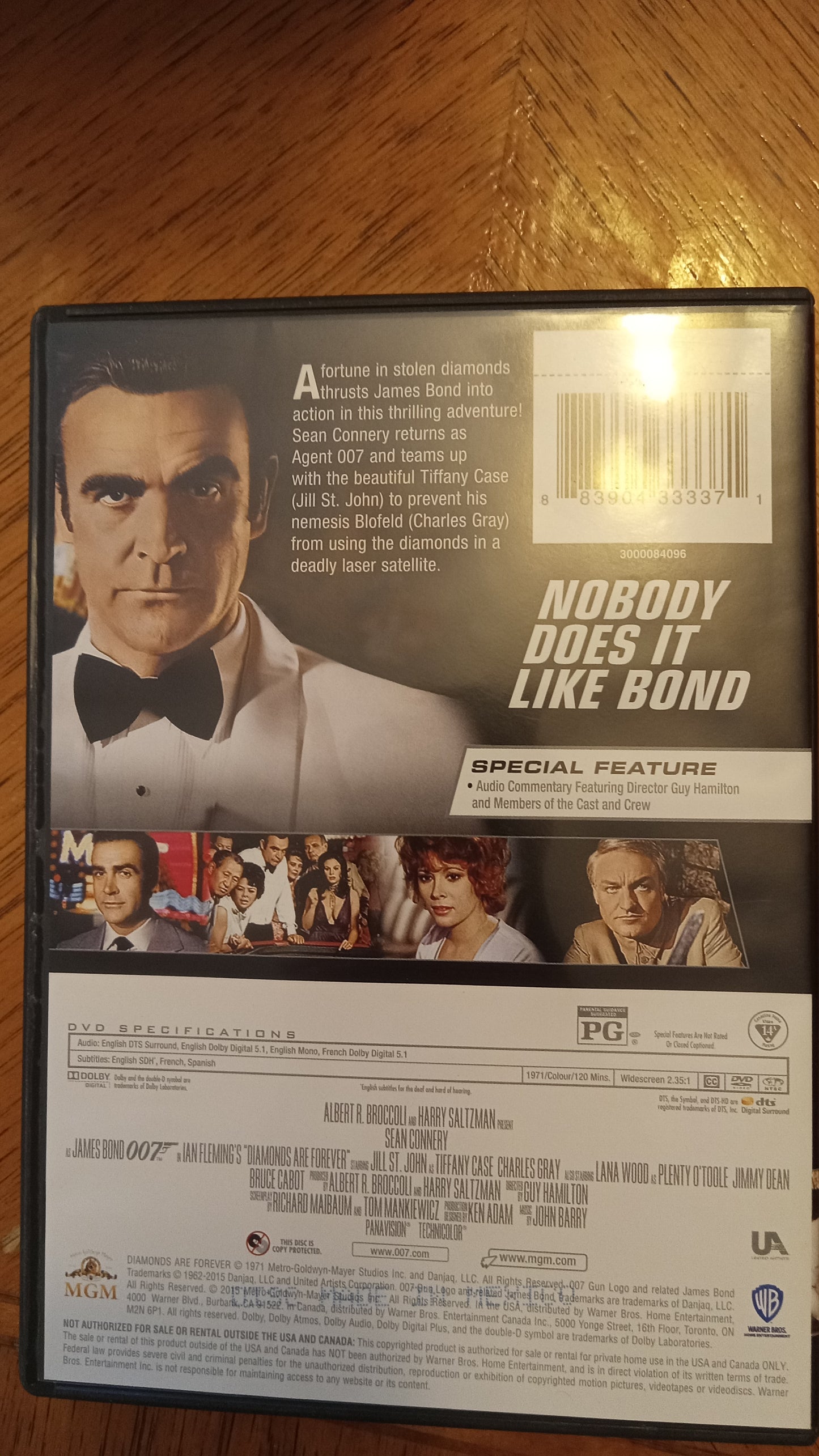 DVD Diamonds Are Forever James Bond 007 Widescreen Rated PG USED