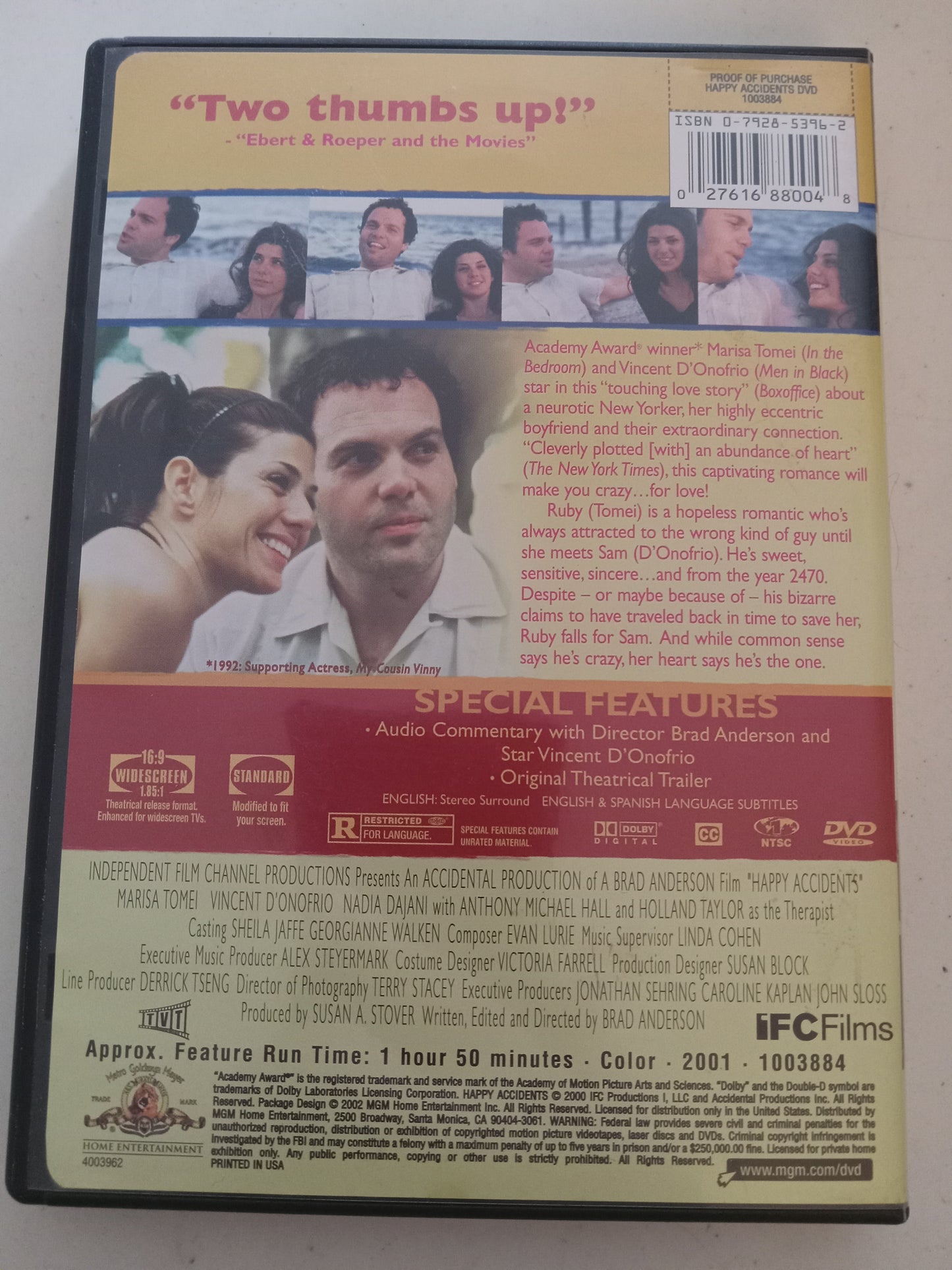 DVD: Happy Accidents (2001, Widescreen, Rated R) Marisa Tomei, USED.