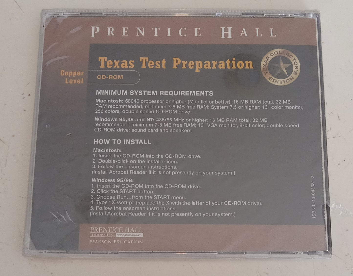 Prentice Hall Literature, Writing & Grammar Texas Test Preparation Solid Prep for Tests, Copper Level CD ROM, NEW