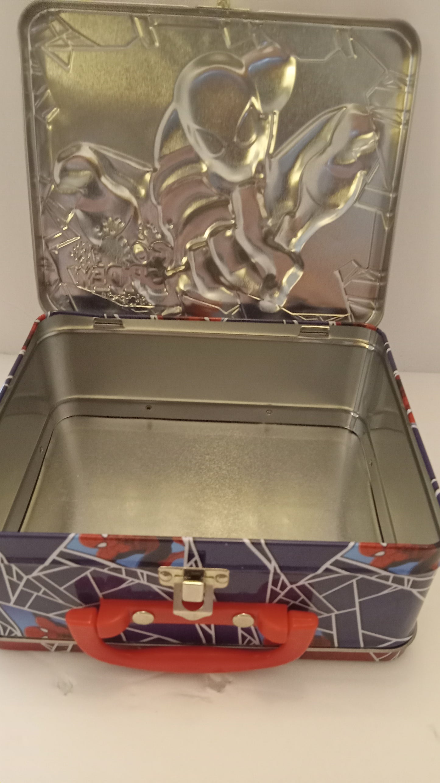LUNCH BOX Marvel Ultimate Spider-Man "Go Spidey!" Metal Tin USED