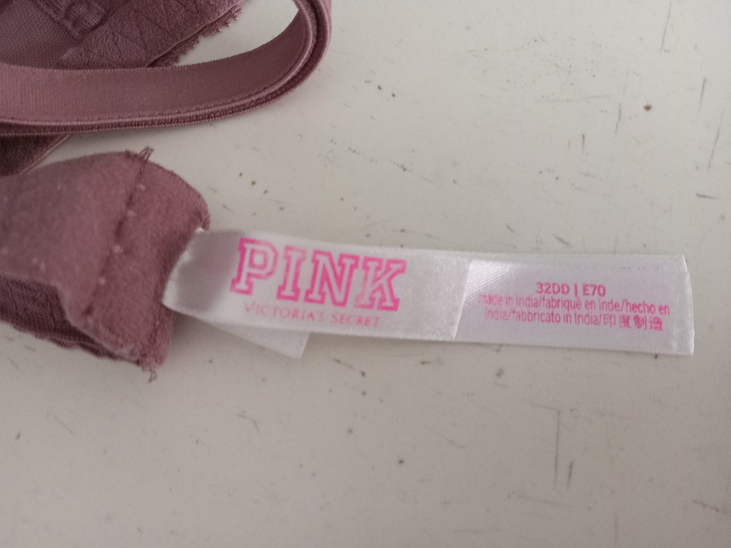 Victoria's Secret Dark Pink Laced Pushup Bra 32DD, Pigeonnant Rendezvous, Adds 2 Cups, LIKE NEW