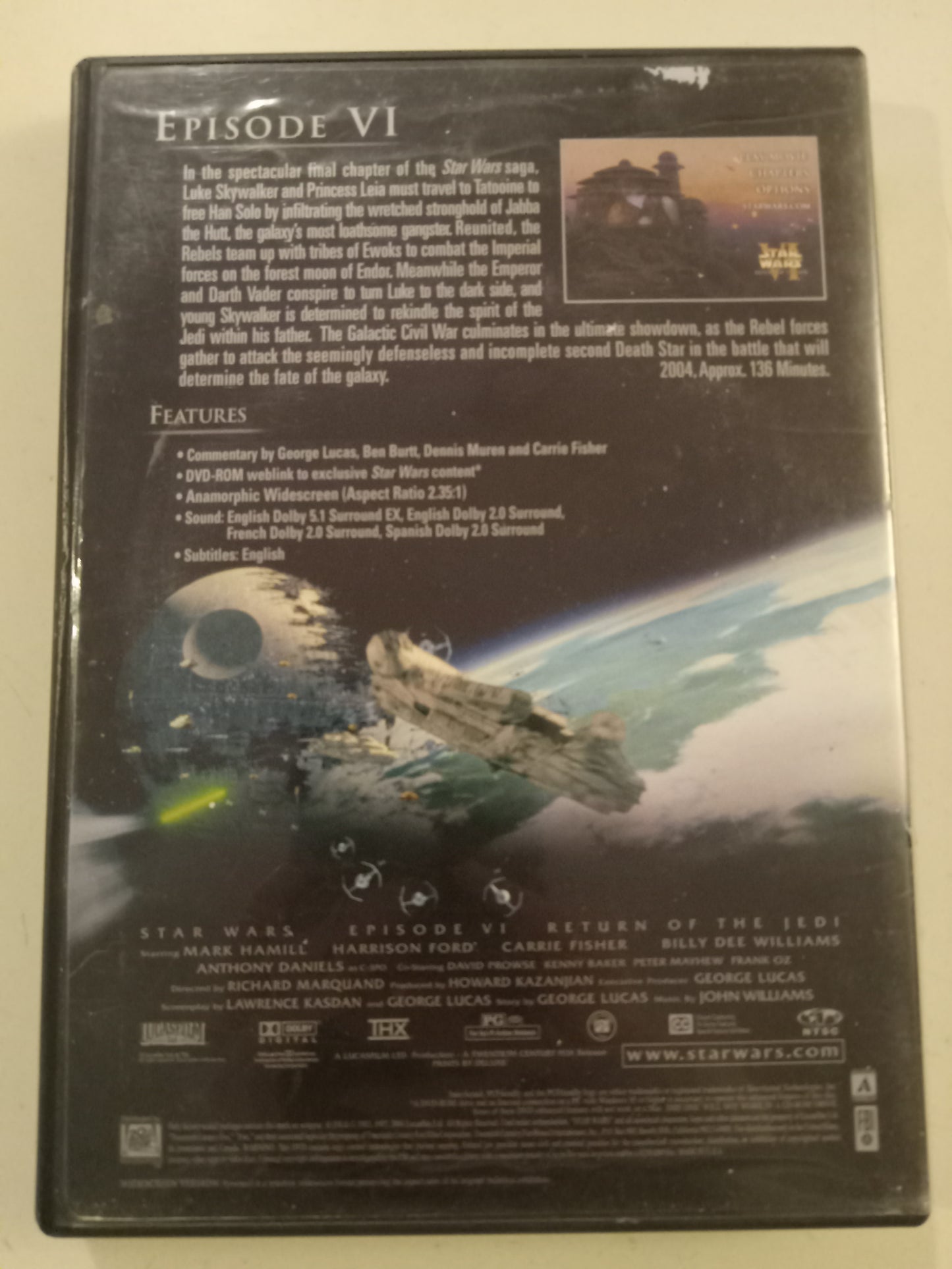 DVD: Star Wars 4 Return Of The Jedi (2004, Widescreen, Rated PG) Anthony Daniels USED