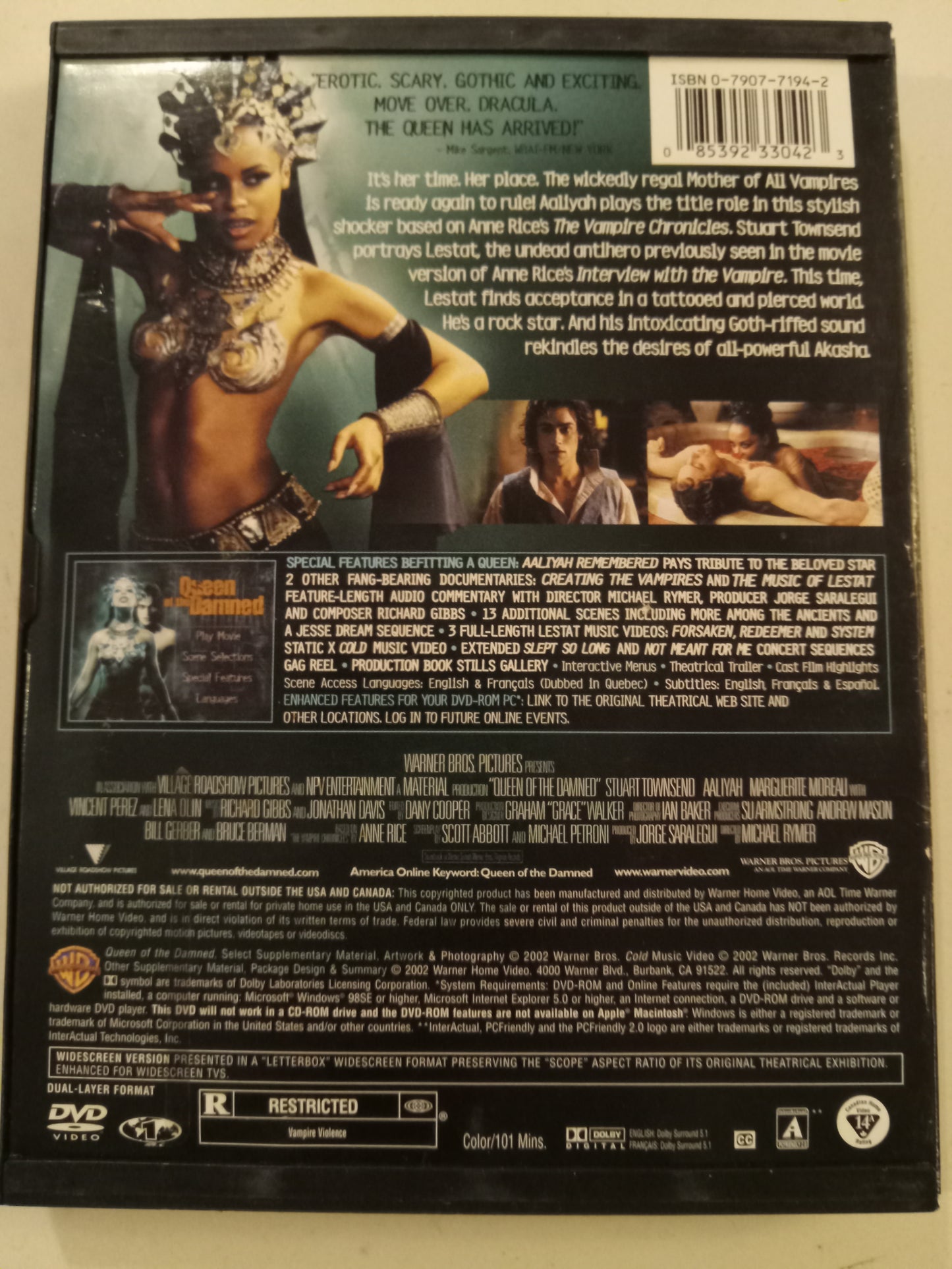 DVD: Queen Of The Damned (2002, Widescreen, Rated R) Stuart Townsend USED