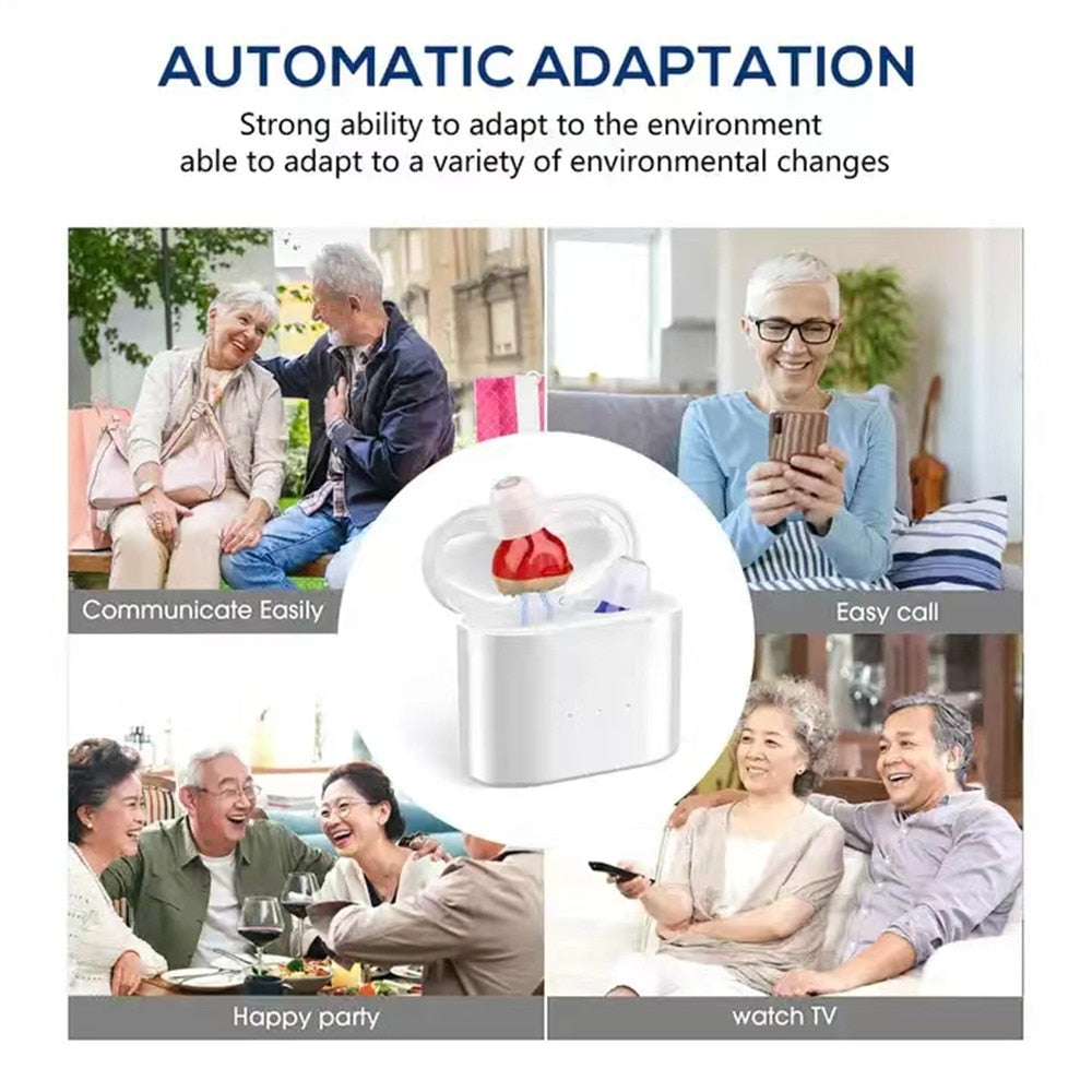 Rechargeable Hearing Aids Adjustable Comfortable Clear Volume Control, NEW