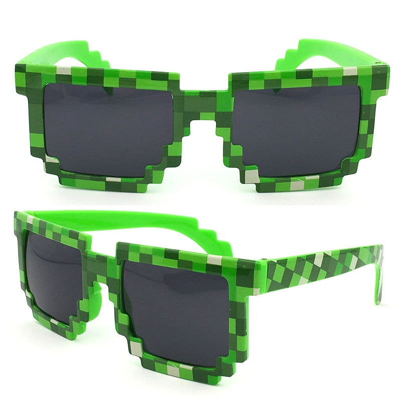 Mosaic Minecraft Video Game Cosplay Sunglasses Green Cosplay Costume Accessory 100% UV protection NEW