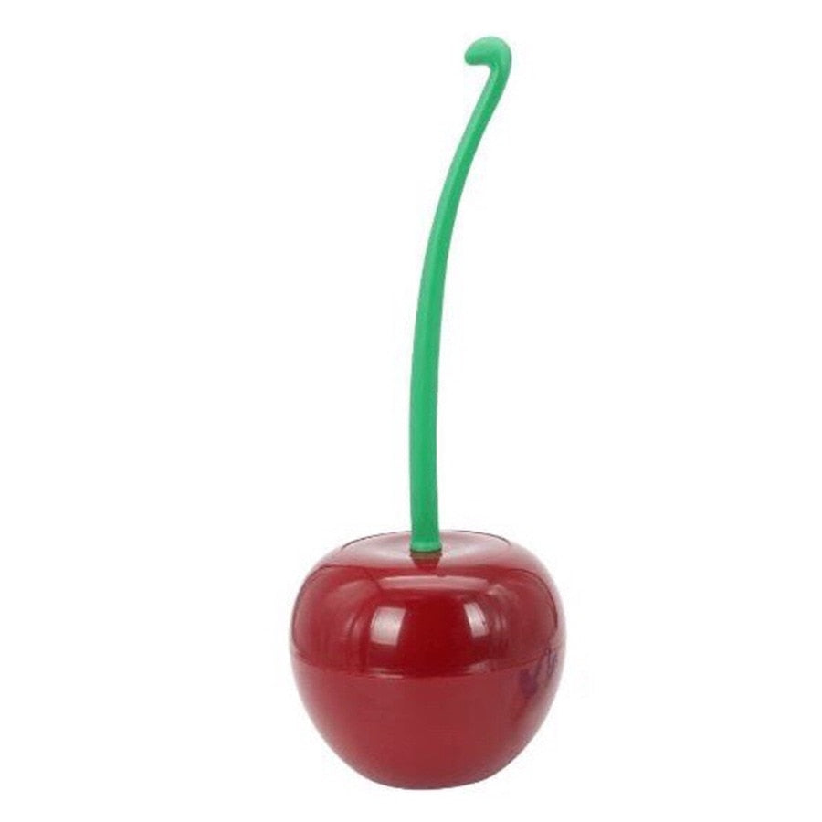 Attractive Cherry Shape Toilet Brush Holder Set Red or Green Bathroom Cleaning NEW