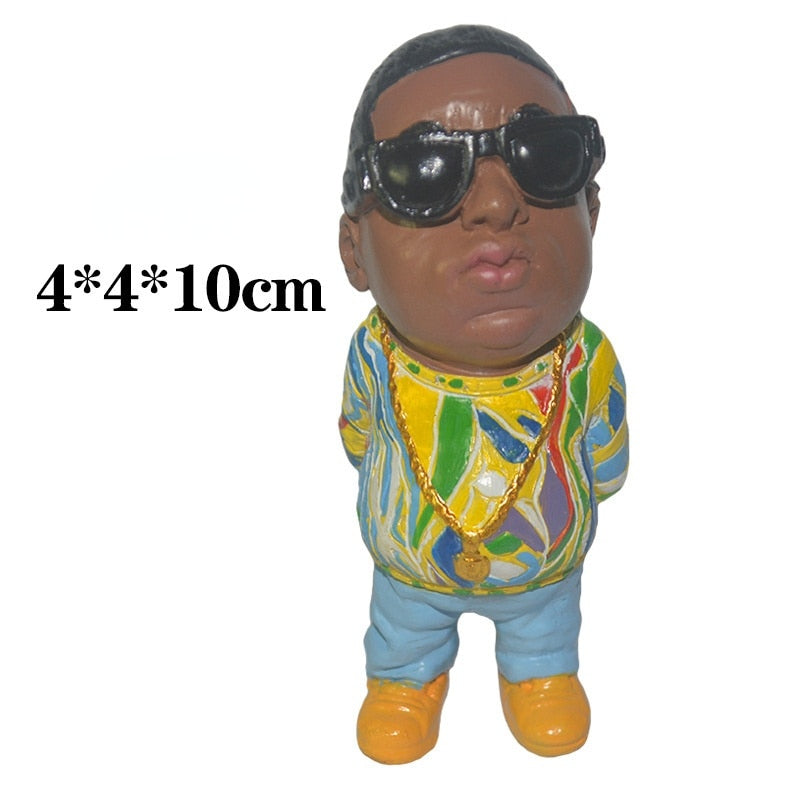Hip Hop Rapper Resin Art Mini Figurine Home Decor Colletible, NEW