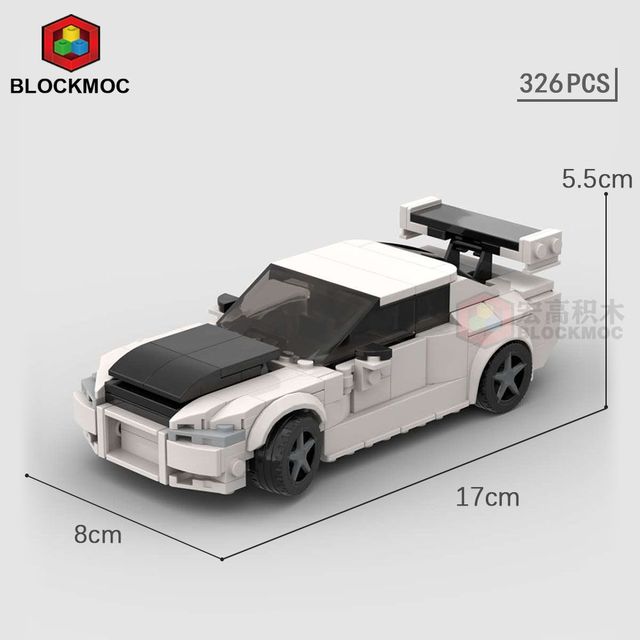 JDM Nissan Fast & Furious Blocks Build Car, Skyline GTR R34, S14, 350Z, R32, 240Z, Initial D Racing Sports Cars NEW