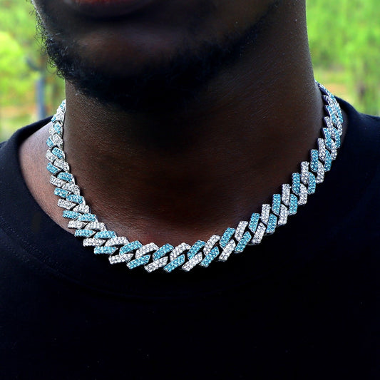Valentines Day Men Women Iced Out Rhombus Thick Chain Cuban Necklace