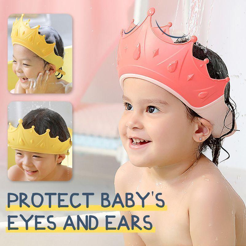 Adjustable Baby Shower Cap, Bath Crown, No Soap in Eyes/Ears/Face NEW