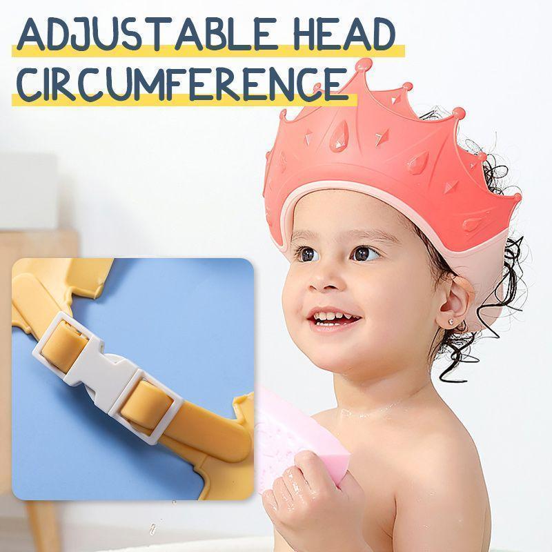 Adjustable Baby Shower Cap, Bath Crown, No Soap in Eyes/Ears/Face NEW