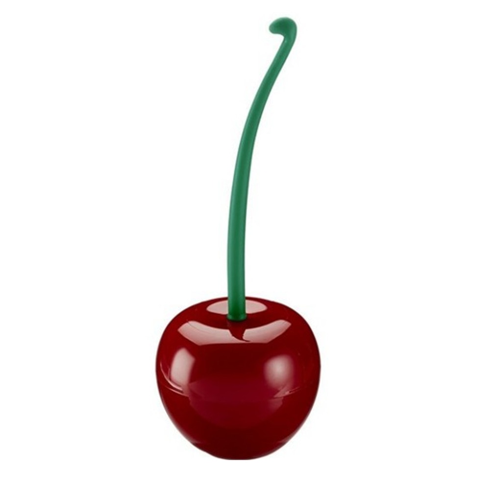 Attractive Cherry Shape Toilet Brush Holder Set Red or Green Bathroom Cleaning NEW