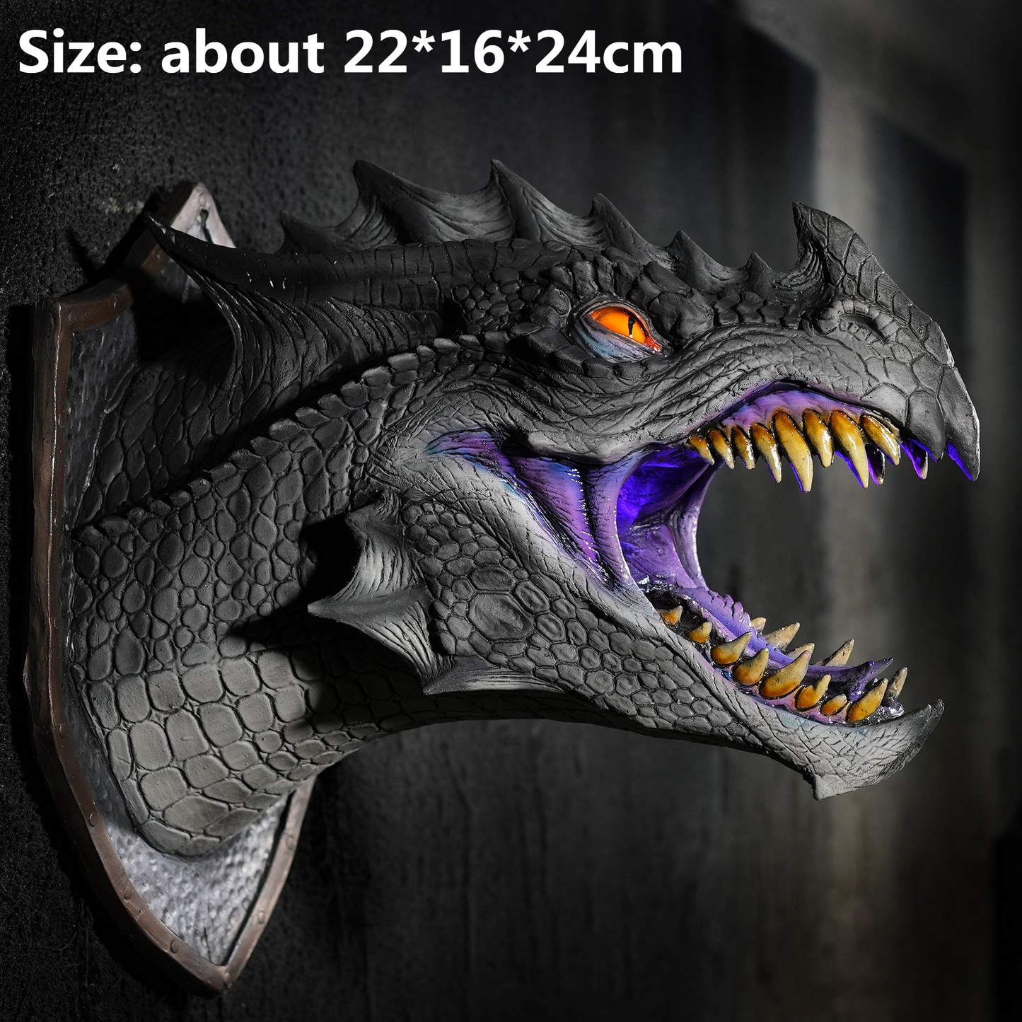 Fire Breathing Dragon 3D Wall Sculpture LED Lighted + Fog Machine NEW