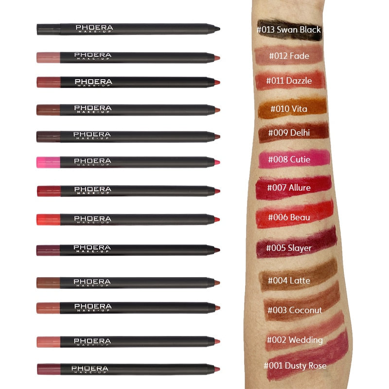 Phoera Waterproof Lipliner Pencils, Multi Colors to pick from, NEW