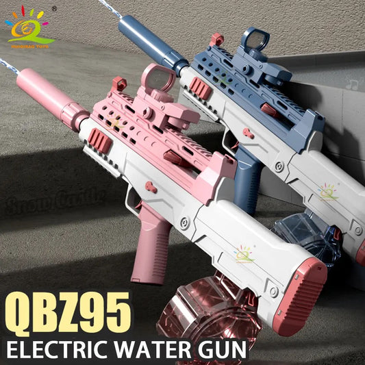 Realistic Water Machine Gun Rifle Mega Soaker Electric Toy 10 Meter Range High Pressure NEW