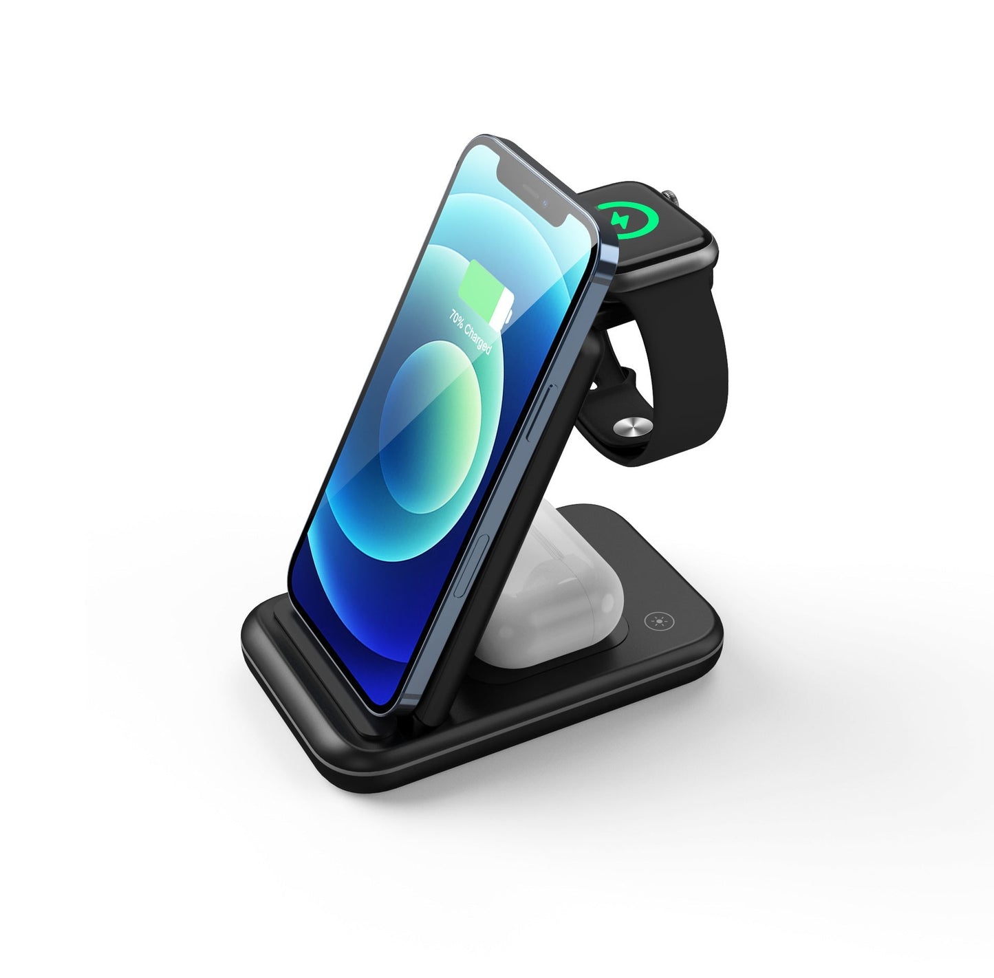 Three-in-One Wireless Charger Multiple Devices Stylish LED FOD Cooling Fan NEW