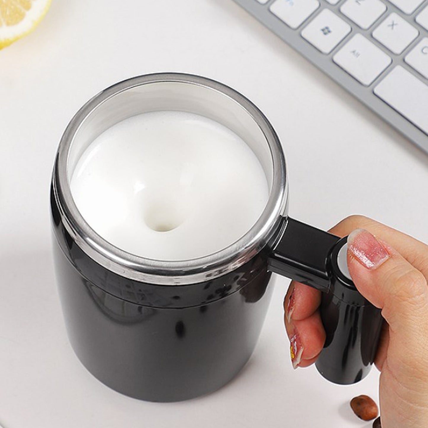 Automatic Coffee Cup Stainless Steel Quick Mixing Mug NEW