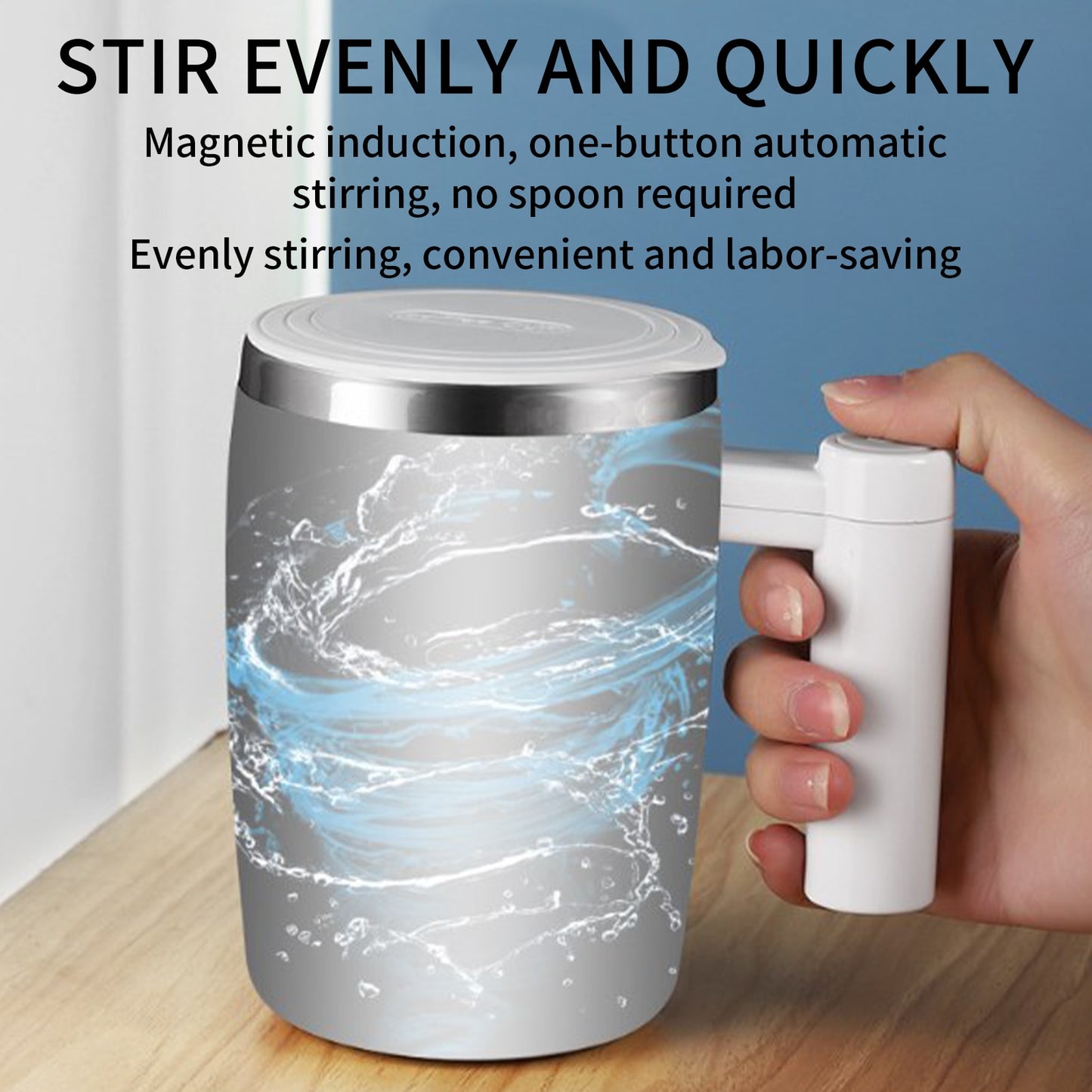 Automatic Coffee Cup Stainless Steel Quick Mixing Mug NEW