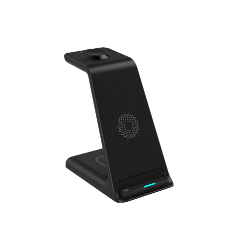 Three-in-One Wireless Charger Multiple Devices Stylish LED FOD Cooling Fan NEW