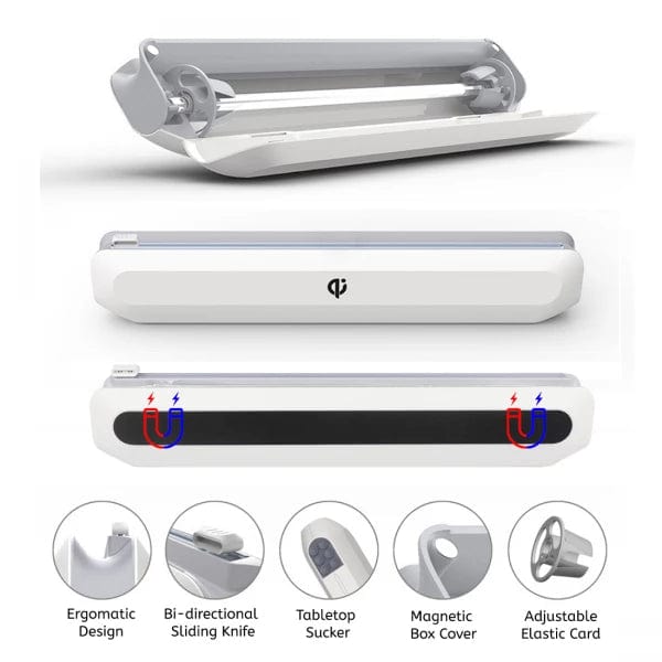 Magnetic Plastic Wrap Dispenser Kitchen Tool Tin/Aluminum Foil Parchment Paper etc. NEW