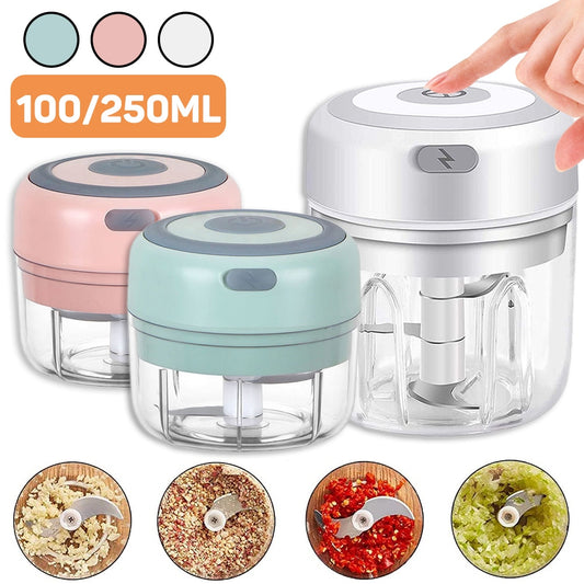 Mini Electric Food Chopper Shredder Processor Kitchen Tool Rechargeable Compact NEW