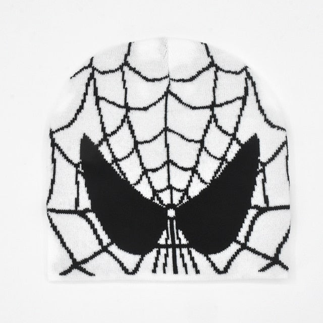 Gothic Spider Web Pattern Beanie Cap Halloween Outfit Accessory NEW