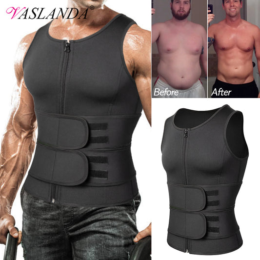 Mens Shaper Body Contouring Vest Tank Top Neoprene Belly Taming Torso Control NEW