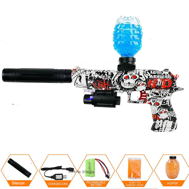 Airsoft Splatter Blaster Gun Electric AK47 & MP5 Rifle Shoots Gel Balls NEW
