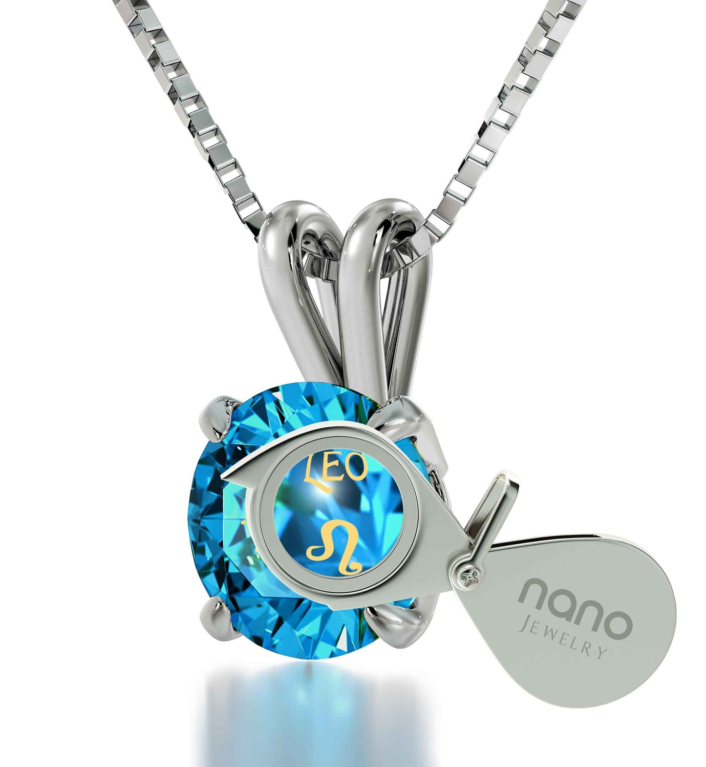 Leo Zodiac Sign Lion Necklace Sterling Silver 24 K Gold, Light Green,, Light Purple, Blue Turquoise, AMB, NEW!