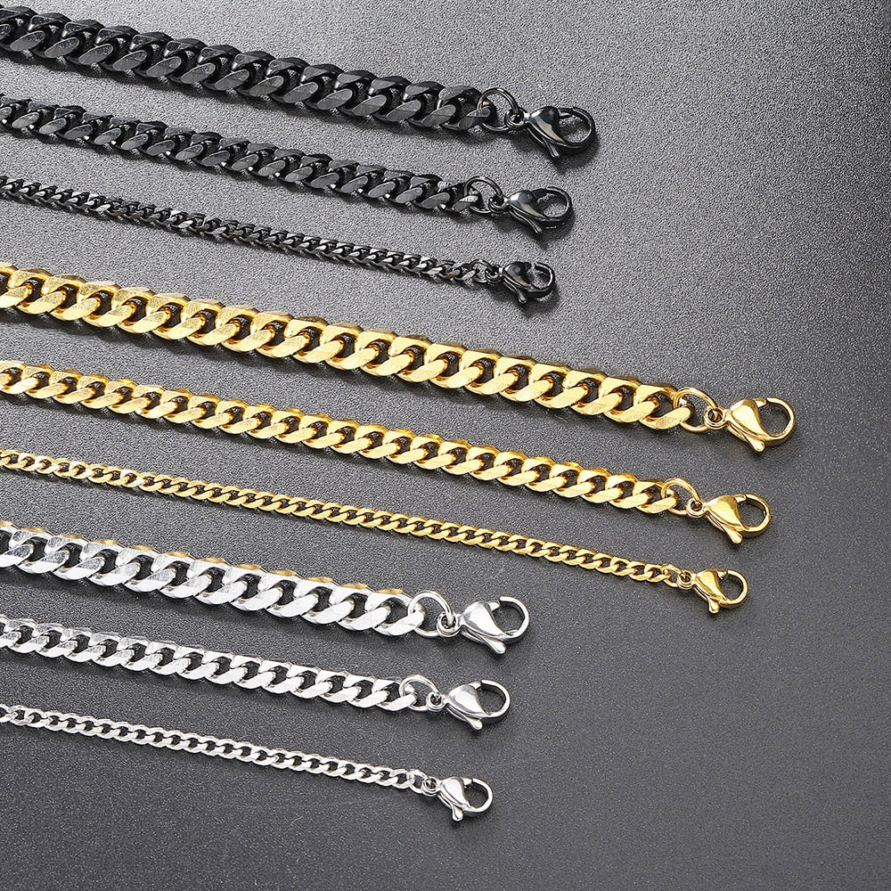 Men Bracelet Cuban Link Stainless Steel NEW