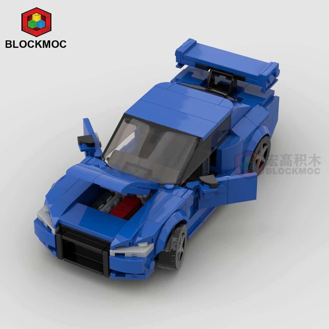 JDM Nissan Fast & Furious Blocks Build Car, Skyline GTR R34, S14, 350Z, R32, 240Z, Initial D Racing Sports Cars NEW