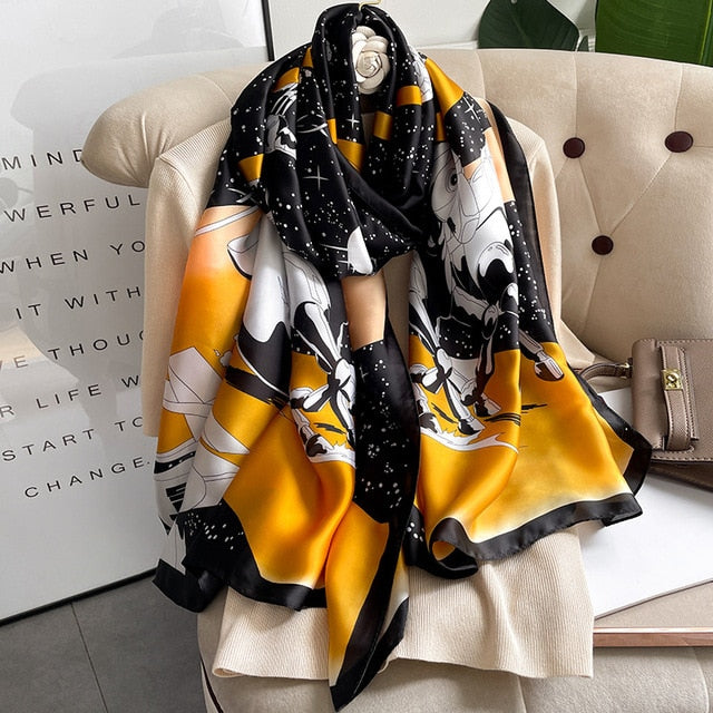Luxury Polyester Soft Scarf Womens Shawl Silky NEW
