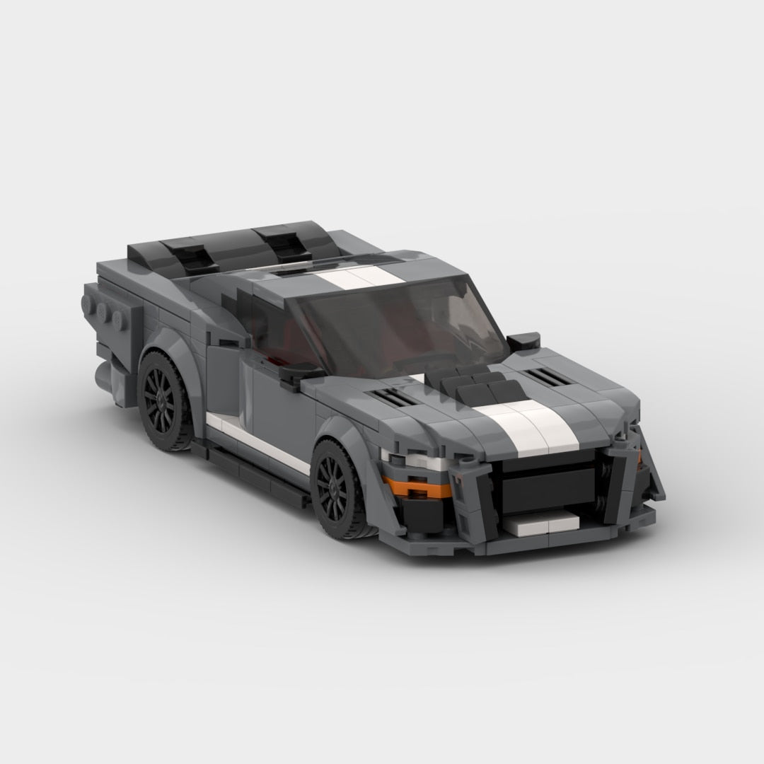 Ford Mustang Shelby GT500 MOC Lego Compatible Building Blocks Brocks Gray Racing Car, AMB, NEW!
