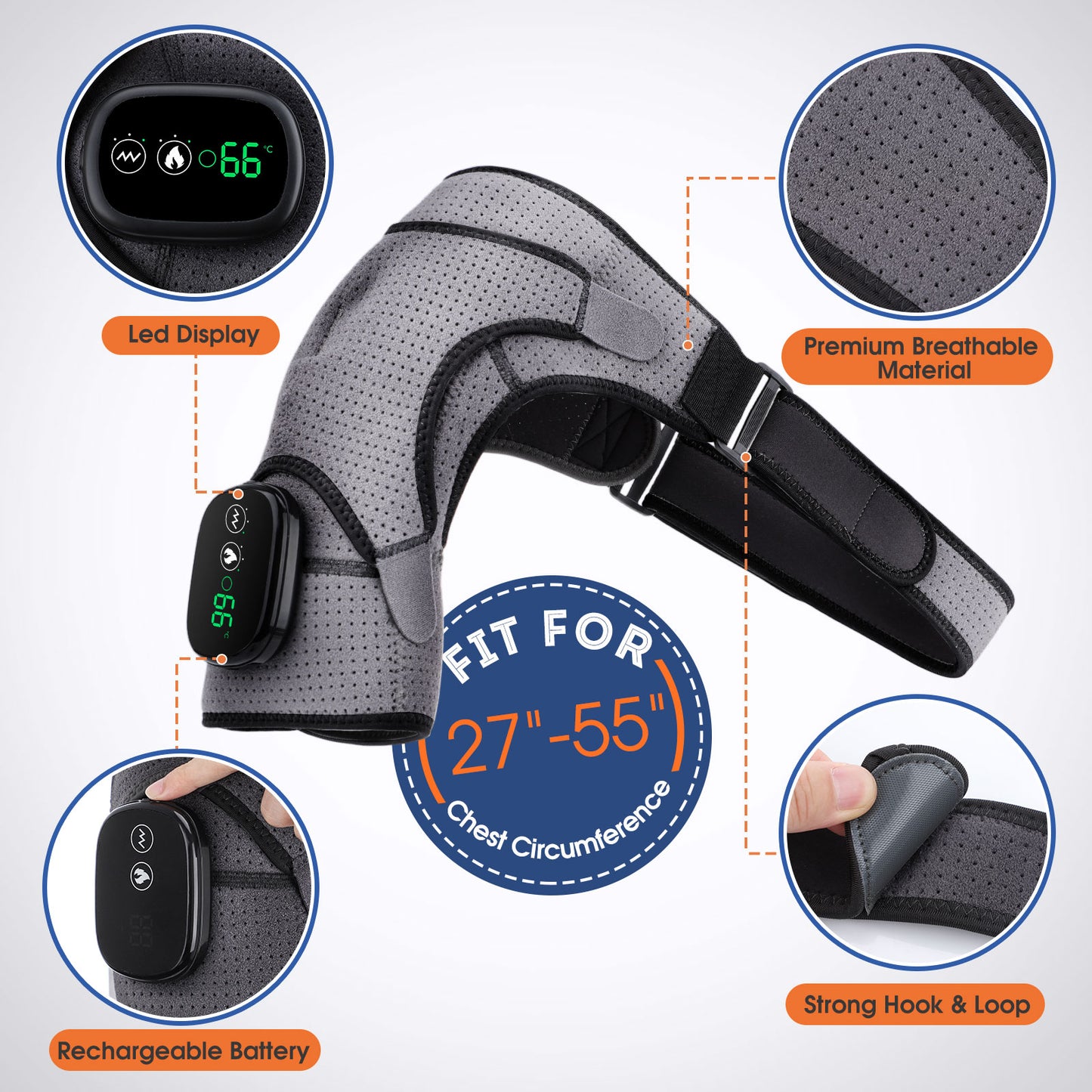 Electric Shoulder Massager Wrap Targeted Pain Relief Relaxation Infrared Heat Therapy NEW
