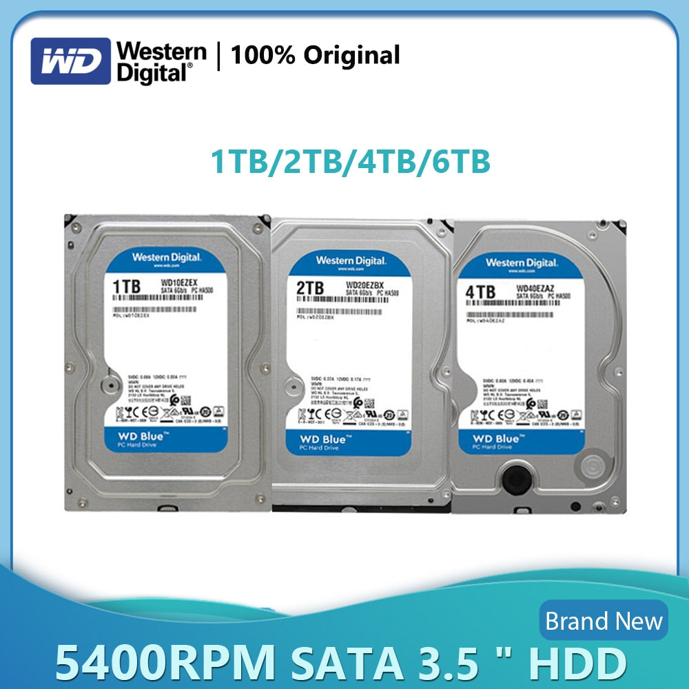 Western Digital WD Blue 1TB Internal Hard Drive Computer Part 5400rpm SATA 3.5" HDD NEW