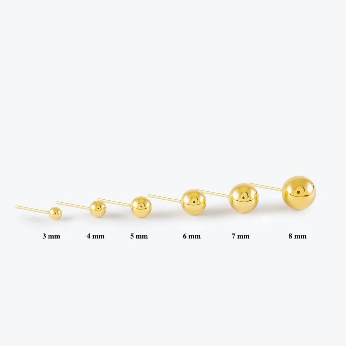 Valentines Day A&M 14K Hollow Women's Gold Classic Ball Stud Earrings Rose, Yellow or White