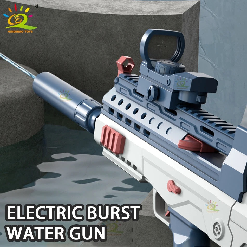 Realistic Water Machine Gun Rifle Mega Soaker Electric Toy 10 Meter Range High Pressure NEW