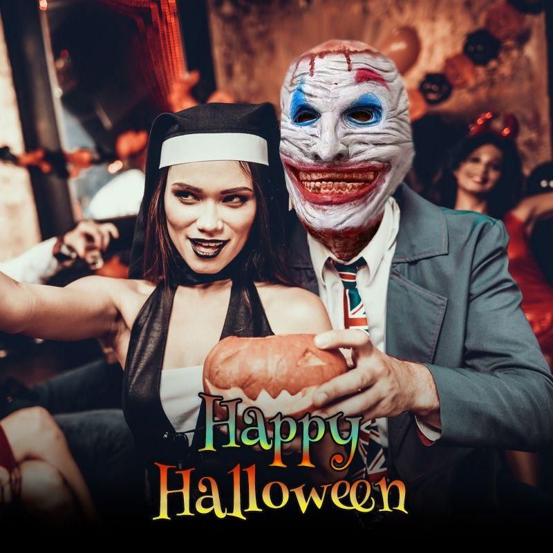 Halloween Scary Clown Bloody Mask Double Layer Latex Peel Away Face Joker-like NEW