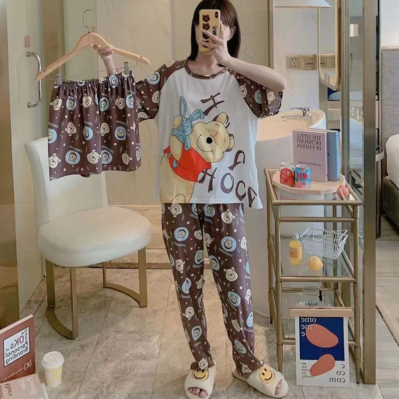 Mickey Mouse Winnie the Pooh Pajamas 3 In 1 Sleepwear Nighties Soft Silky Comfort NEW