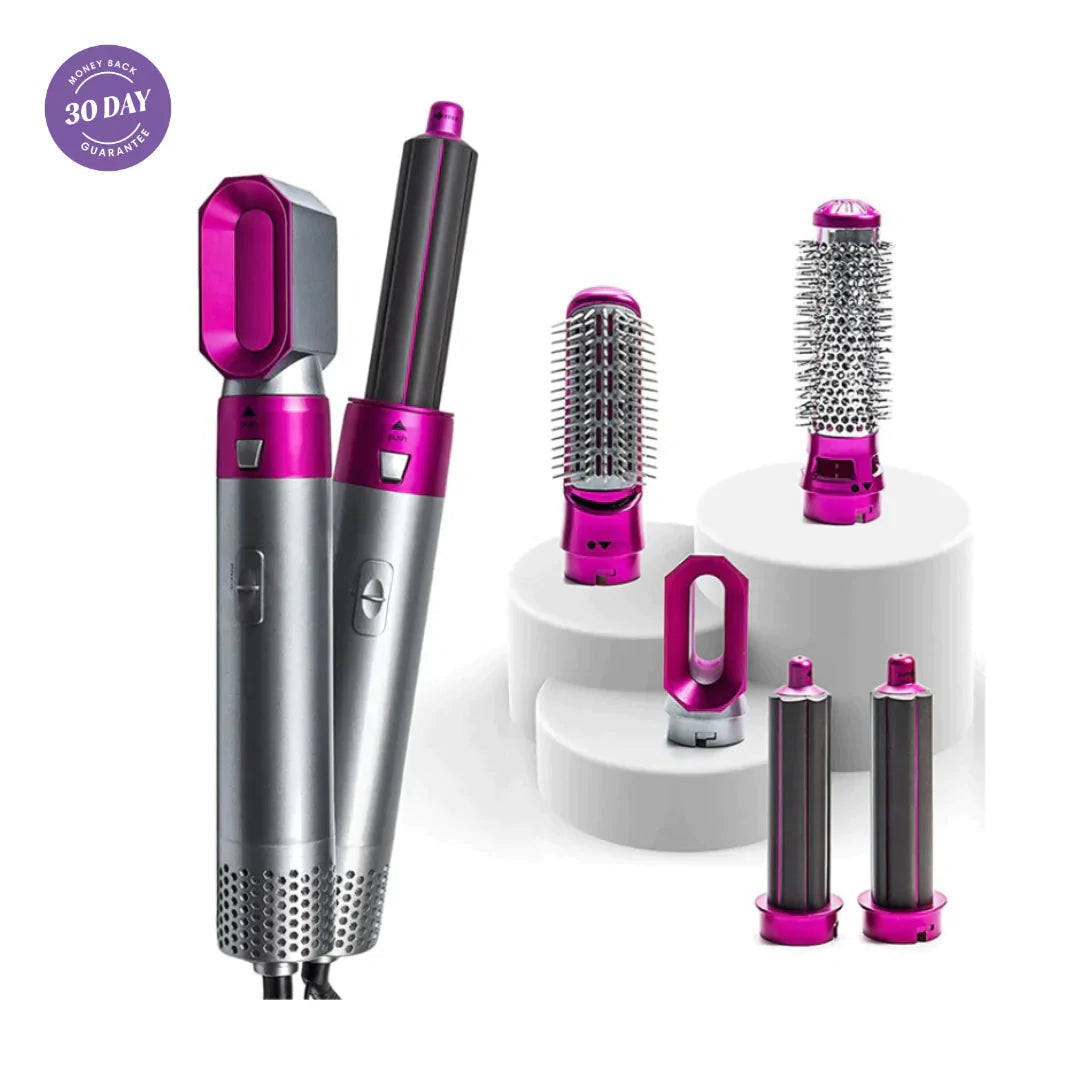 Hairstyler Pro Power Tool Switch Heads Straight Waves Bouncy Curls Crimps Pink Black Gold AMB