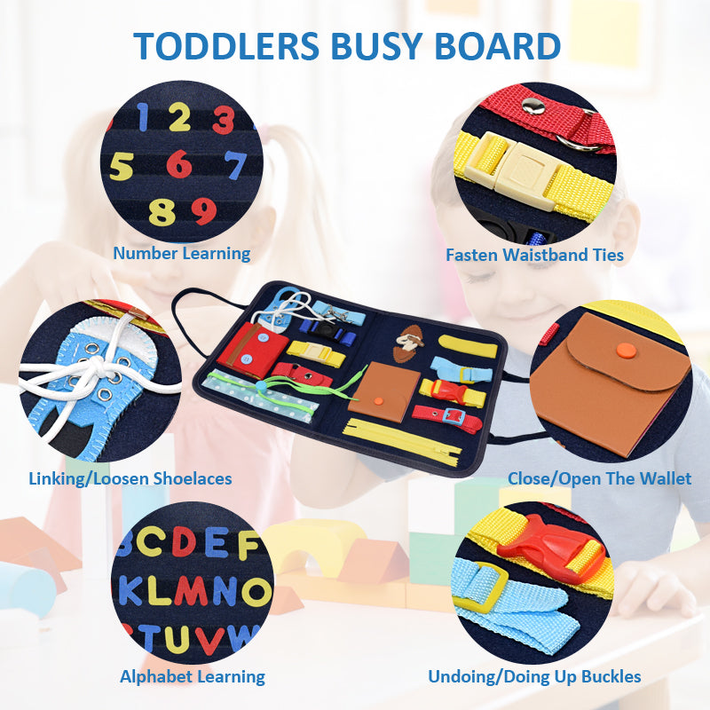 Busy Board Toy Set Toddlers Childrens Activity Learning Kit Educational NEW