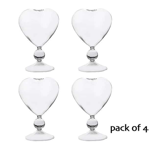 Valentines Day 4PCS  Creative Heart-Shaped Cocktail Glasses