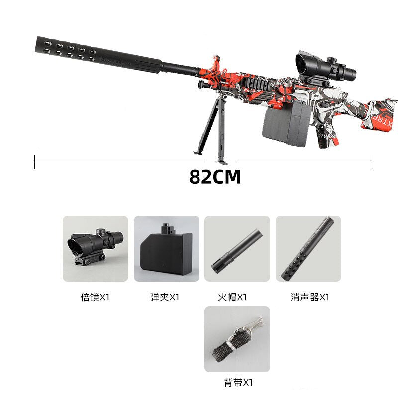 Electronic Water Blaster Toy Gun Submachine Blue White Red Orange