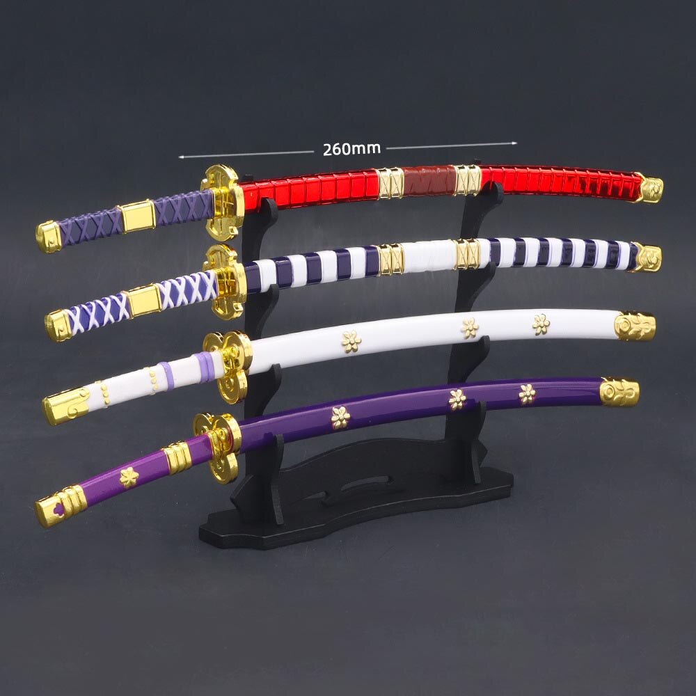 4 Katana Samurai Swords Keychains NEW