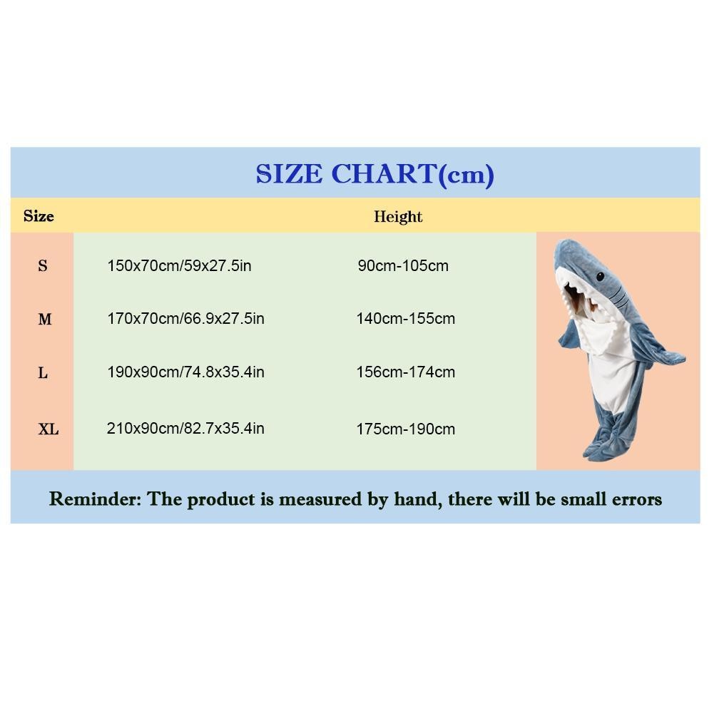 Shark Sleeping Bag Pajamas Soft Flannel Comfortable Warm NEW