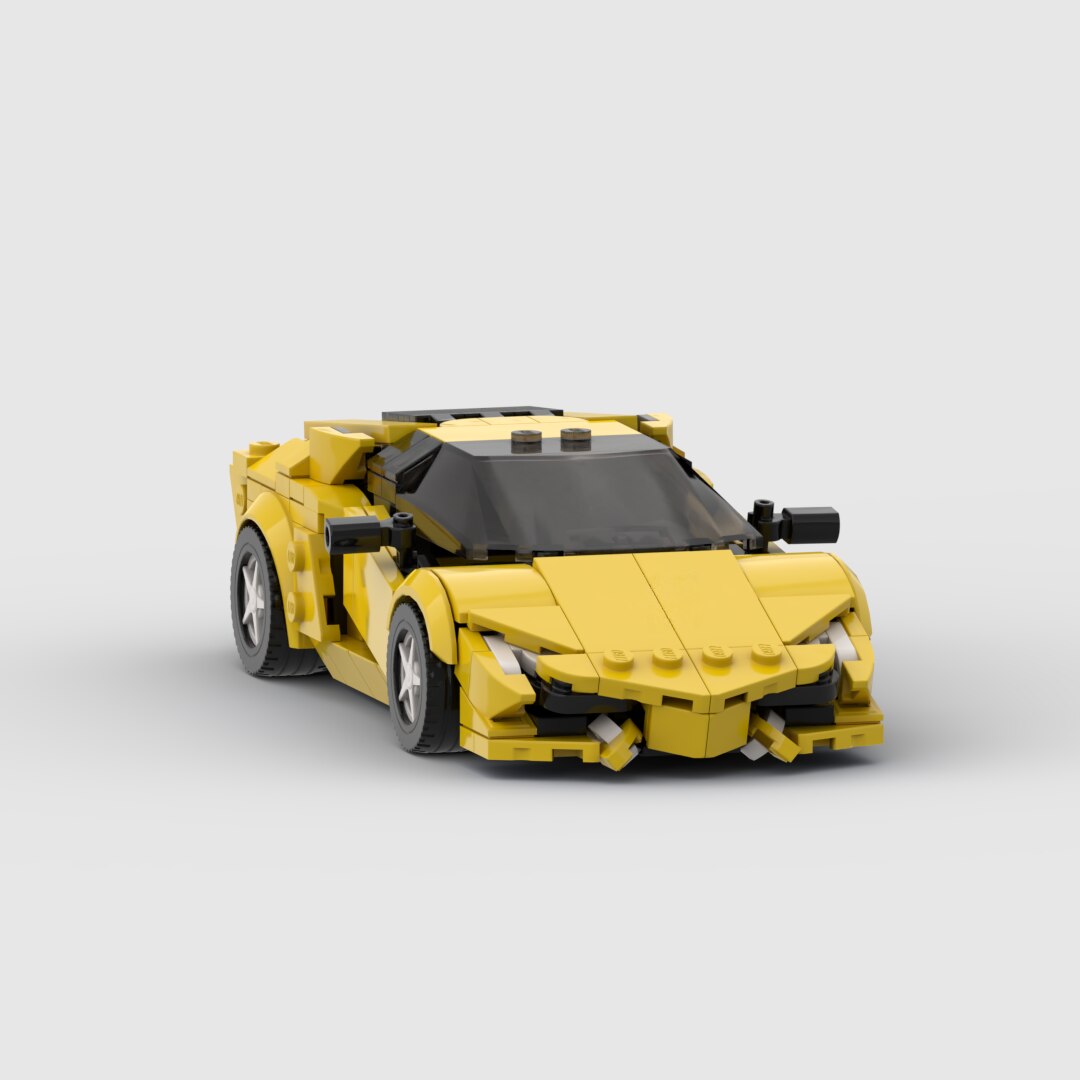 Aventador Racer Brick Building Blocks Yellow Lambo MOC Lego, AMB, NEW!
